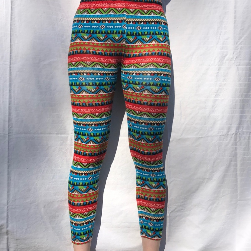 Multi colored leggings.